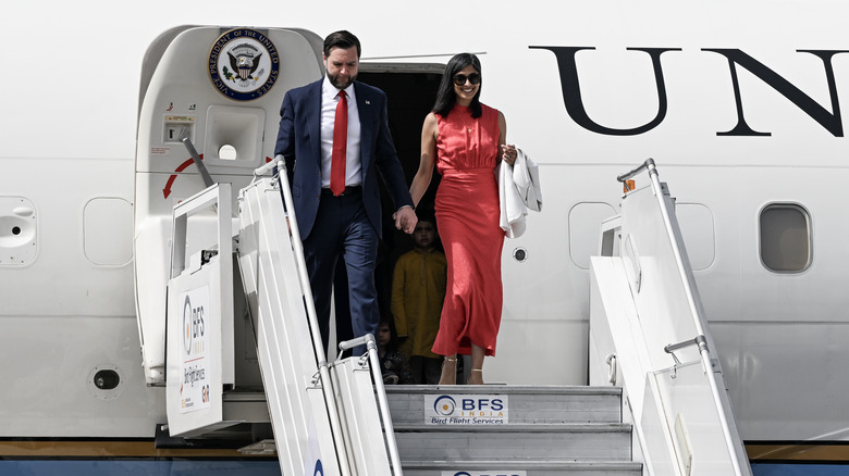 JD and Usha Vance arriving in India
